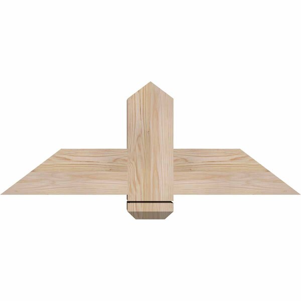 Ekena Millwork Eugene Smooth Timber Gable Bracket, Douglas Fir, 36"W x 13"H x 5 1/2"D x 5 1/2"F, 9/12 Pitch GBW036X13X0606EUG00SDF - main